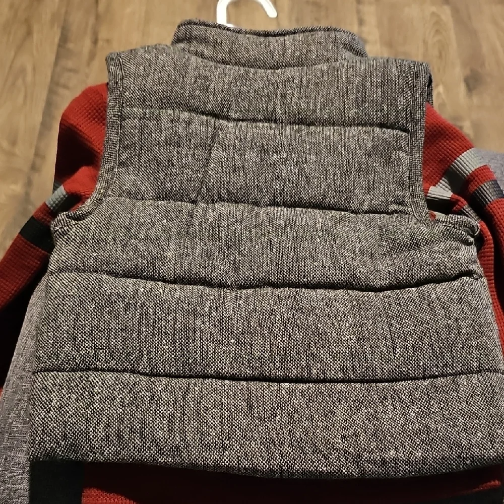 NWT Little Lad 3 Piece Gray Vest Burgundy Long Sleeve Black Pants 2t Boy Toddler